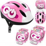 Set di protezione rosa per bambini - casco e protezioni