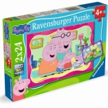 Puzzle Peppa Pig 2×24 pezzi Ravensburger