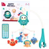 Giostrina per culla con telecomando, ninnenanne e suoni – blu