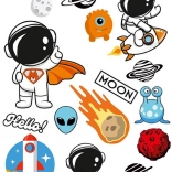 Adesivi termoadesivi con motivi spaziali