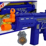 Set di polizia pistola distintivo blu navy effetti sonori e luminosi 37 cm