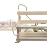 Altalena sospesa in legno per bambini, naturale