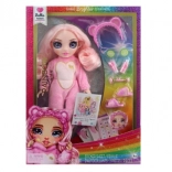 Burattino Rainbow High Junior per la festa in pigiama, Rosa Bella