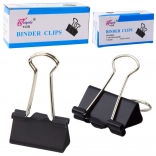 Clips universali per ufficio acciaio a molla nera 32 mm 12 pz