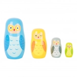 Famiglia di gufi Matrioska small foot – gufetti in legno da impilare