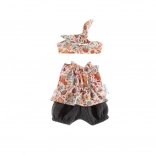 Tunica con pantaloncini e cintura per bambola 38 cm – prato fiorito