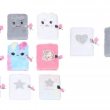 Diario con lucchetto, in peluche, 10,5 × 15 cm, 70 pagine non rigate