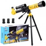 Telescopio da tavolo per bambini su treppiede con ingrandimento 20x–40x – giallo