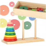 Torre di Hanoi in legno – ordinatore colorato con box