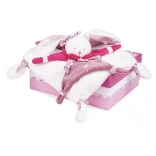 Set regalo Doudou con coniglietto rosa in peluche coccolo