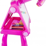 Lavagna rosa con proiettore per disegnare e dipingere