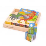 BIGJIGS TOYS Cubi illustrati Fattoria