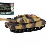 Carro armato in plastica 17 cm a inerzia con luce e suono – 2 colori (RUI JIA, MILITARY AFFAIRS)