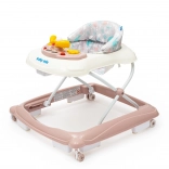 Girello per bambini BABY MIX con volante e ruote in silicone – rosa