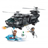 Qman Police Battle Force missione segreta Aquila – elicottero della polizia con scooter d’acqua e minifigure
