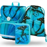 Set scolastico BAAGL ERGO Butterfly: cartella, astuccio, sacchetto