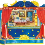 Teatrino da tavolo per burattini in legno laccato