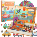 Libro magnetico – puzzle componibile con mezzi di trasporto