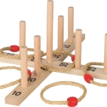 Gioco in legno per lanciare anelli per bambini