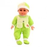 Bambolotto sonoro verde – bambola morbida con suoni