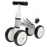 Bicicletta senza pedali per bambini BABY MIX Baby Bike – edizione calcio, bianco‑nero