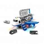 Aereo della polizia con vano di carico e 3 macchinine