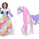 Bambola principessa con cavallo e accessori 29 cm