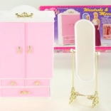 Armadio guardaroba e specchio per bambole Glorie