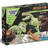 Clementoni Science & Play ArcheoFun: T‑Rex e Triceratops – set di scavo con scheletri luminosi