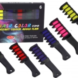 Set per colorare i capelli con gessetti 6 pezzi opachi