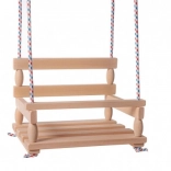 Altalena in legno per casa e giardino, naturale 38 × 30 cm, portata 80 kg
