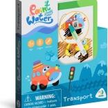 pittura magica ad acqua trasporti – libro da colorare 12 × 14 cm con pennello, 8 fogli