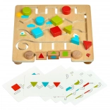 Labirinto in legno con forme geometriche e schede modello LUCY & LEO