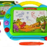 Grande lavagna magnetica da disegno turchese con timbri