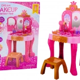 Tavolino da toeletta per bambini con sensore di gesti, accessori, rosa