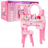 Toeletta in legno con sgabello per bambine Salone di bellezza domestico Trucco + Accessori