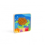 puzzle in legno ciclo di vita della tartaruga BIGJIGS TOYS