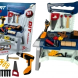 Banco da lavoro per bambini con attrezzi e trapano a batteria, 52 pezzi