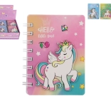 Taccuino ad anelli con unicorno 9,5 × 12 cm