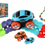 Pista da corsa per bambini con pezzi intercambiabili e macchinina luminosa