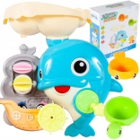 Giocattolo da bagno delfino con paletta gialla e pesciolino