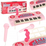 Pianoforte interattivo per bambini con microfono 37 tasti rosa