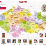 Puzzle Larsen Mappa della Repubblica Ceca con regioni 70 pezzi