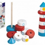 Piramide impilabile in legno a forma di faro DETOA