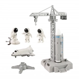 Set spaziale con gru e piattaforma di lancio