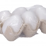 Uovo decorativo bianco in plastica 6 cm, 6 pz