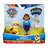 Set di figure PAW Patrol - Rubble e la sindaca Goodway con Chickaletta