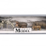 Set di figurine mondo animale – zebre, ippopotami e rinoceronti
