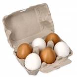 Uova di legno in cartone, 6 pezzi