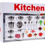 Set da cucina per bambini con pentole in acciaio inox e accessori 30 pezzi